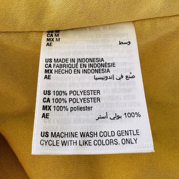 Alfani Elements Medium Top Stretch Draped Sleeves Scoop Neck Raffia Yellow Shiny - Picture 8 of 9